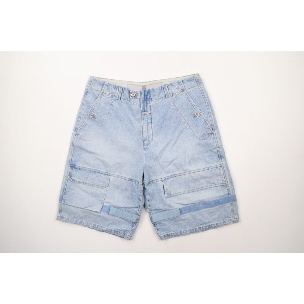 Vintage 90s Marithe Francois Girbaud Mens 38 Baggy Loose Spell Out Strap Shorts
